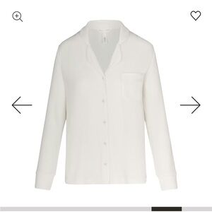 SKIMS Cream Long Sleeve Button-Up Top